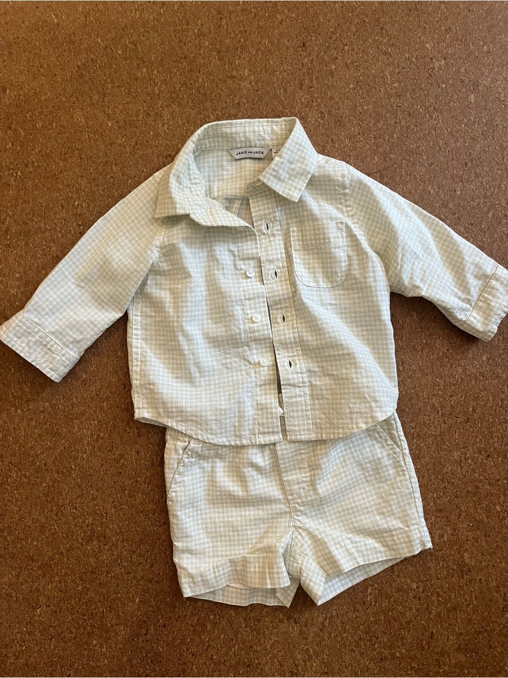 Janie and Jack Gingham Matching Shorts Set 3-6 months
